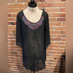 Beaded sheer coverup